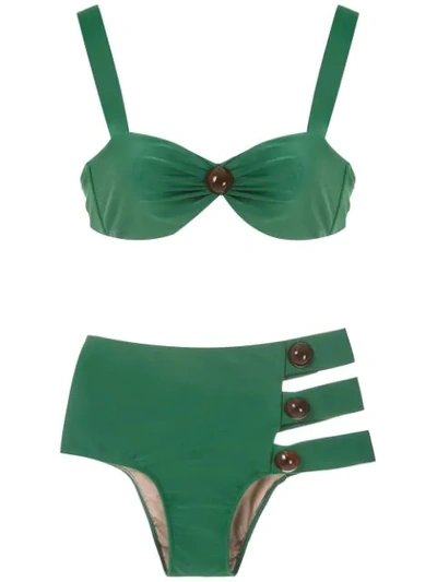 Adriana Degreas X Cult Gaia Hot Pants Bikini Set In Green