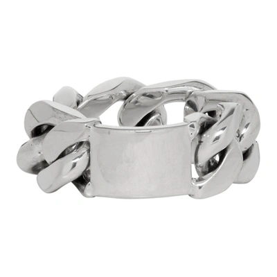 Bottega Veneta Sterling Silver Chain Ring In 8117-silver