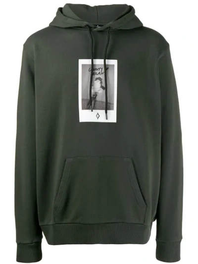 Marcelo Burlon County Of Milan Rose Square Hoodie In Green