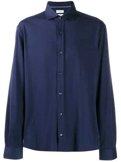 Brunello Cucinelli Soft Shirt In Blue