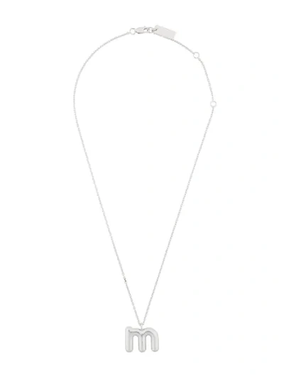 Marc Jacobs Bubble M Pendant In Silver