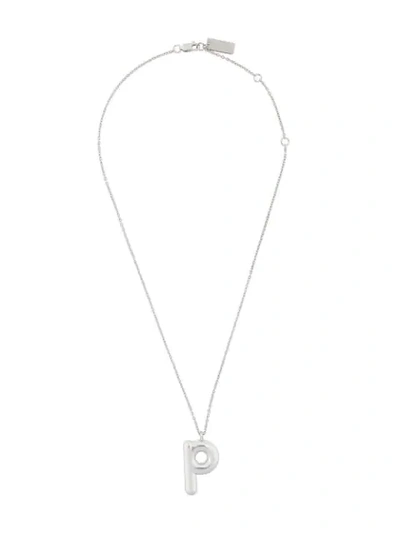 Marc Jacobs Bubbly P Pendant In Silver
