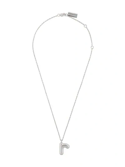 Marc Jacobs R Initial Necklace In Silver