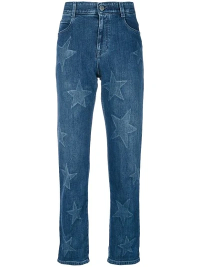 Stella Mccartney Boyfriend Bleached Stars Denim Jeans In Classic Blue