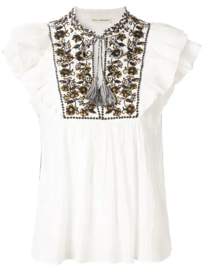 Ulla Johnson Nuru Embellished Blouse In White