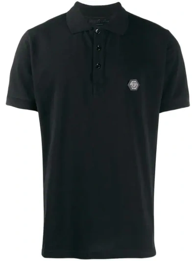 Philipp Plein Skull Polo Shirt In Black