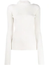Helmut Lang Ribbed Sweater In White