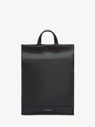 Alexander Mcqueen Leather Backpack Tote In Black
