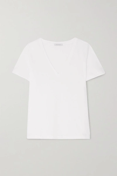 Ninety Percent + Net Sustain Marisa Ribbed Organic Cotton-jersey T-shirt In White