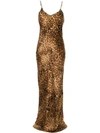 Nili Lotan Leopard-print Silk-satin Maxi Dress In Brown