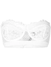 Else Petunia Stretch-mesh And Corded Lace Underwired Strapless Balconette Bra In Ivory