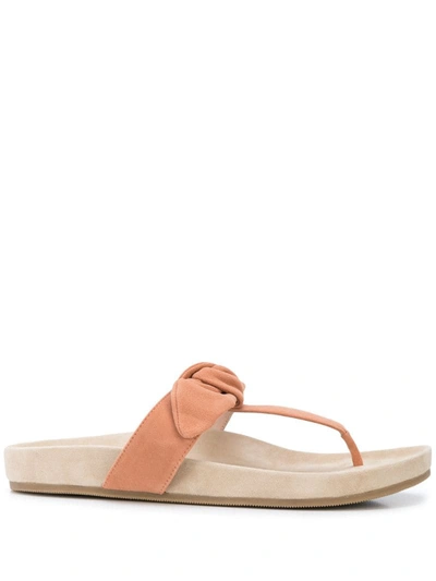 Loeffler Randall Adriana Bow-detailed Suede Sandals In Blush