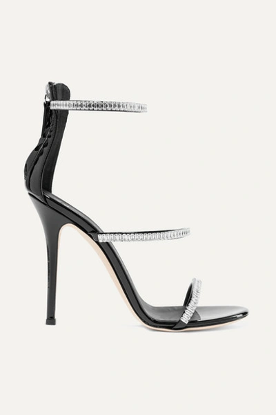 Giuseppe Zanotti Harmony Crystal-embellished Patent-leather Sandals In Black