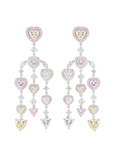 Anabela Chan 'heart Chandelier' Diamond Gemstone Drop Earrings In Multi-colour