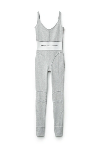 Alexander Wang Logo Elastic Legging In Ribbed Jersey In Grey