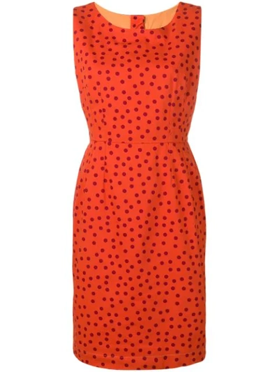 Pre-owned Dolce & Gabbana 2000's Polka Dot Dress In Orange