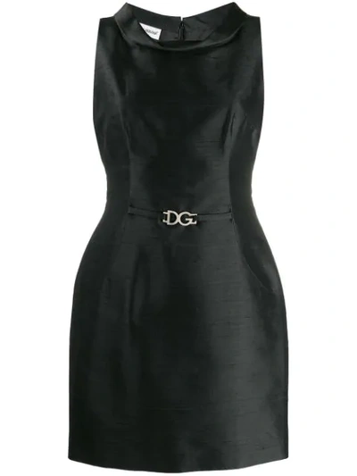 Pre-owned Dolce & Gabbana 1990's Sleeveless Shift Dress In Black