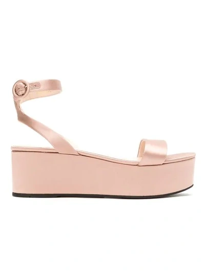 Prada Open Toe Platform Sandals In Pink
