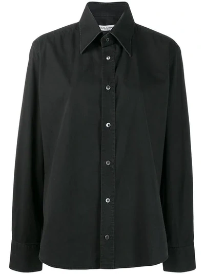 Pre-owned Dolce & Gabbana 1990's Placket Detail Shirt In Black