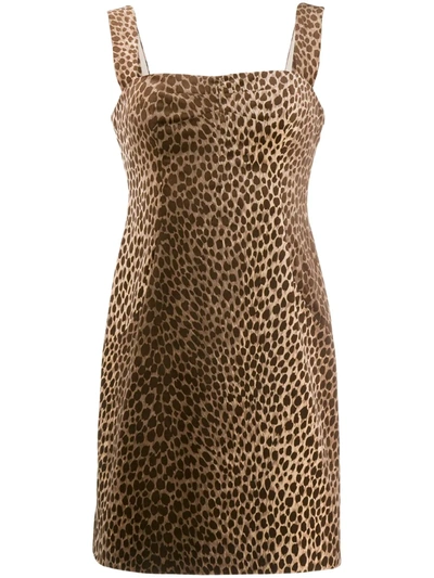 Pre-owned Dolce & Gabbana '1990s Leopard Print Dress In Neutrals