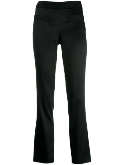 Pre-owned Chanel 2007 Slim-fit Trousers In Black