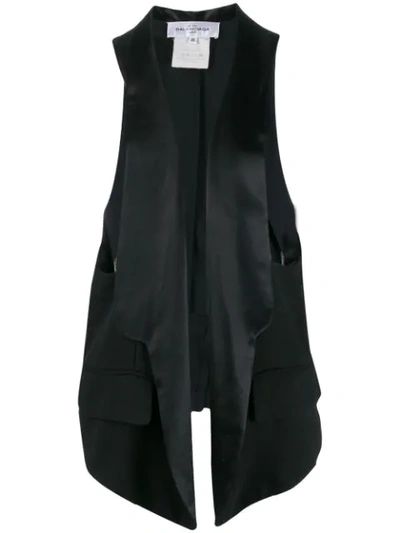 Balenciaga 2000's Plunging Open Vest - Black