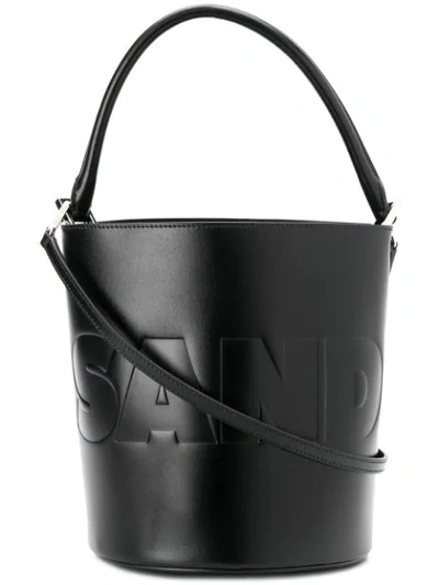 Jil Sander Drawstring Bucket Bag In Black