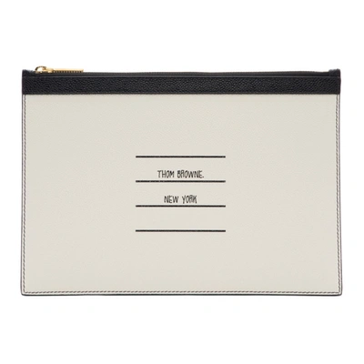 Thom Browne Paper Label Small Tablet Holder In Black