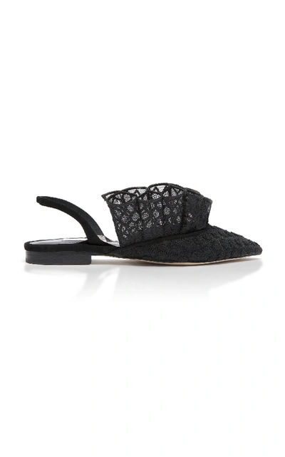 Andrea Mondin Odette Embroidery Flats In Black