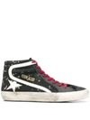 Golden Goose Bleached Effect High-top Sneakers In Black