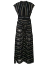 Proenza Schouler Crêpe Striped Tied Dress In Black