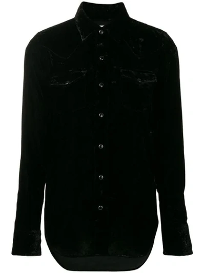 Saint Laurent Long-sleeve Fitted Shirt In Black