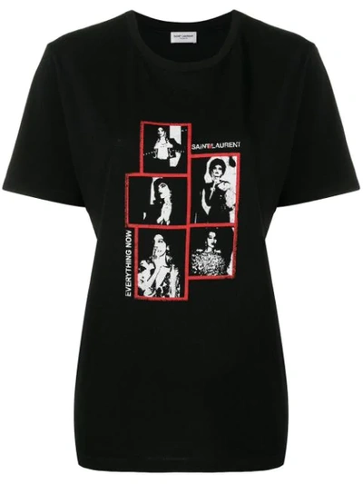Saint Laurent Everything Now Printed T-shirt In Black