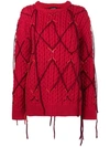 Calvin Klein 205w39nyc Fringed Knitted Sweater In Red