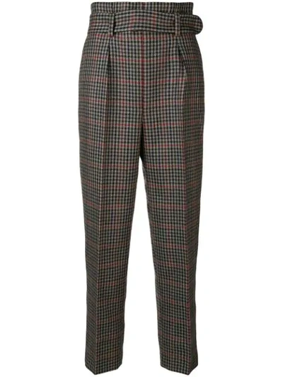 Erdem Nelle Checked Trousers In Blue