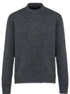 Prada Crew-neck Sweater In F0h16 Slate Gray/black