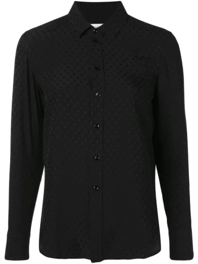 Saint Laurent Paris Collar Pineapple Shirt In Black