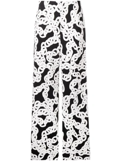 Diane Von Furstenberg High-waist Chain Print Trousers In Black