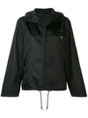 Prada K-way Hooded Jacket In Black