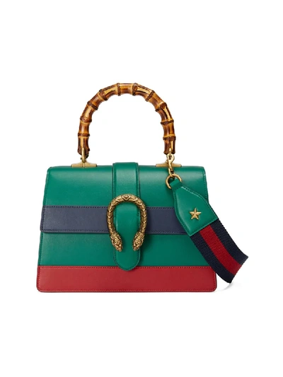 Gucci Dionysus Bamboo Medium Leather Shoulder Bag In Green