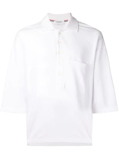 Thom Browne White Oversized Classic Polo