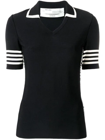 Off-white Knitted Tennis Polo Shirt In Black
