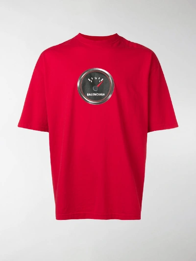 Balenciaga Fuel Gauge Print T shirt In Red ModeSens