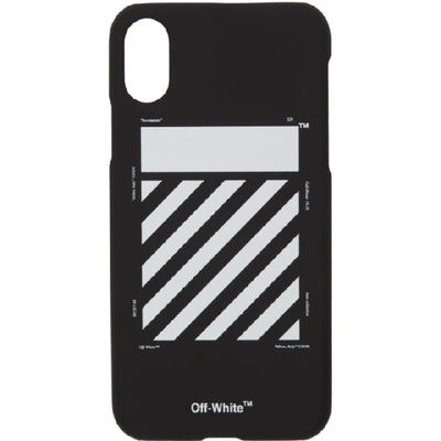 Off-white Black Diagonal Iphone Xs Max Case In Black/white