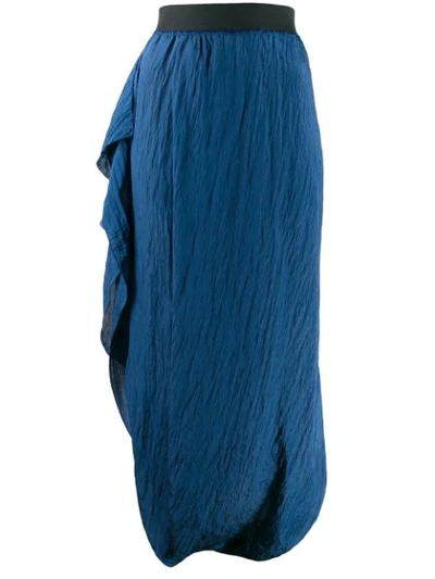 Poiret Asymmetric Draped Cocoon Skirt In Blue