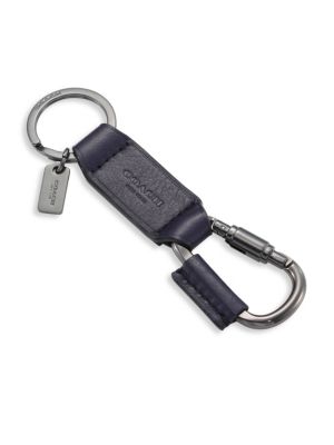 Coach Boxed Carabiner Midnight Leather Key Ring | ModeSens