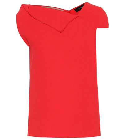 Roland Mouret Raywell Wool-crepe Sleeveless Top In Tomato Red