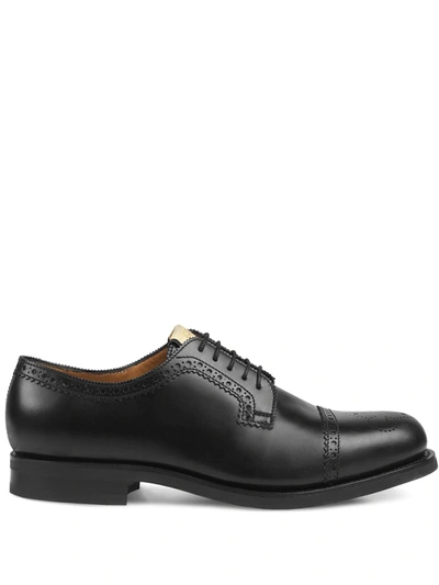 Gucci Brogue Leather Lace-up Shoe In Black