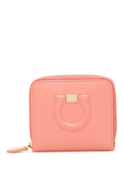 Ferragamo Zip-around City Wallet In Pink