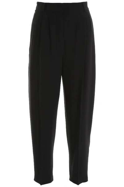 Alexander Mcqueen Cropped Cady Trousers In Black